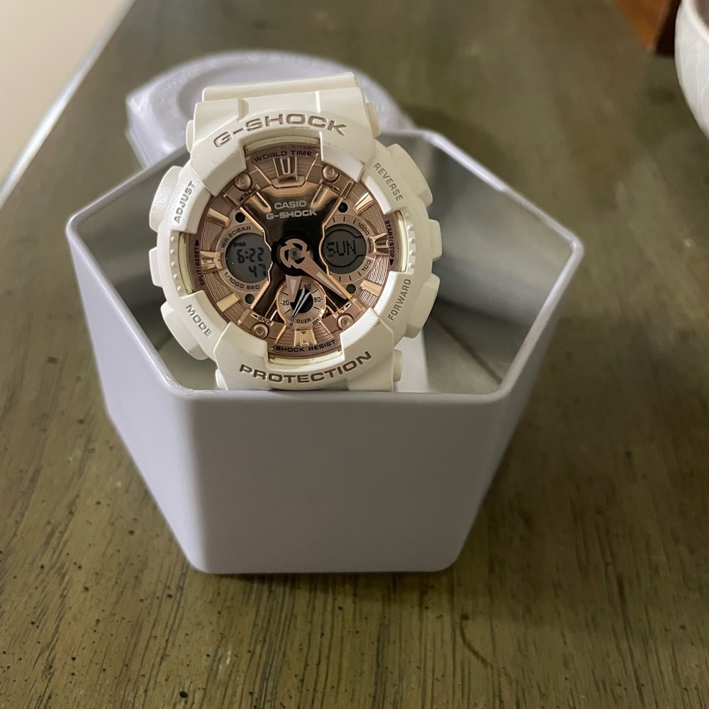 White Gshock with Pink Face Women’s